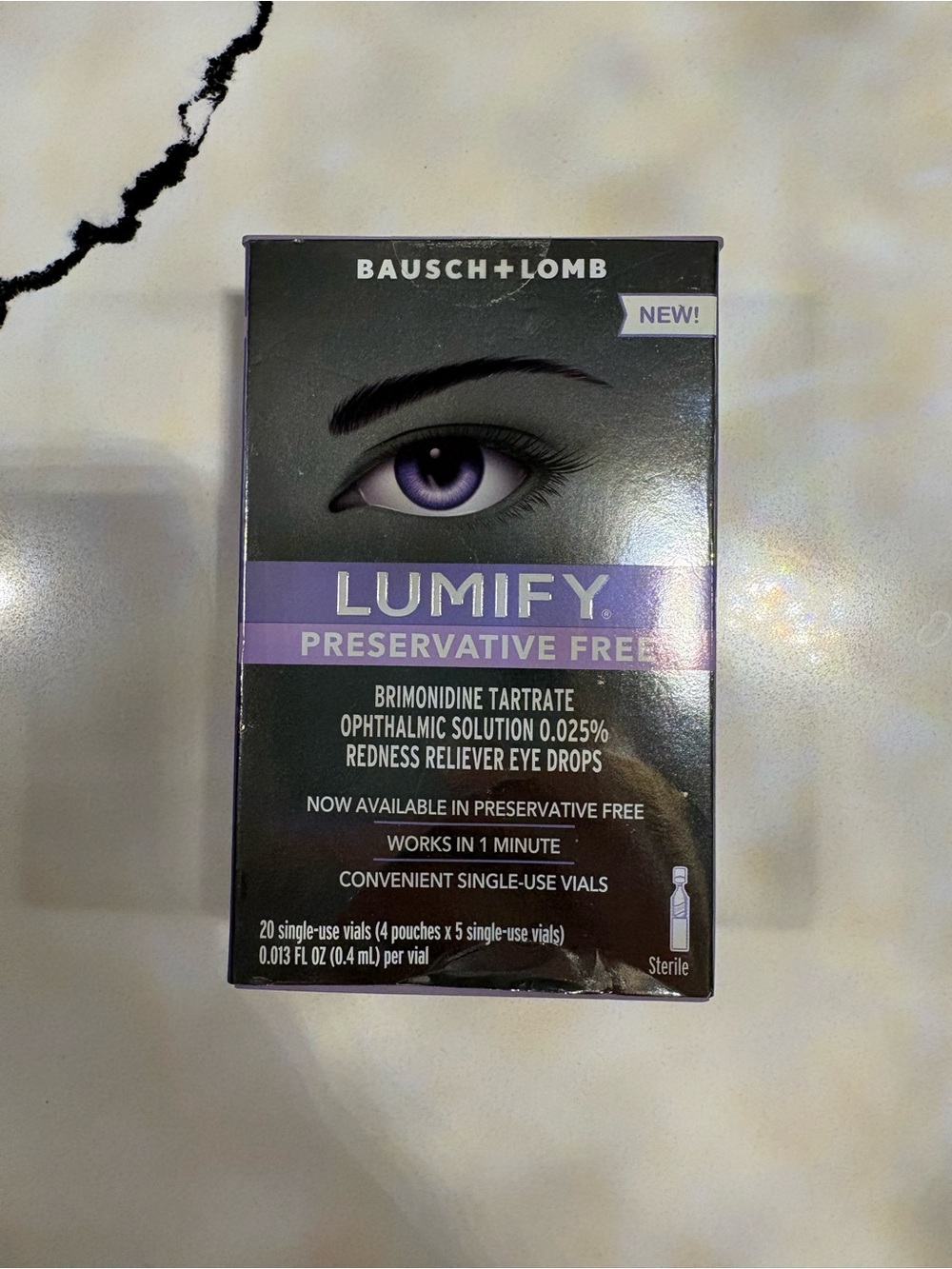Bausch + Lomb Lumify Preservative Free Redness Reliever - Purple Packaging